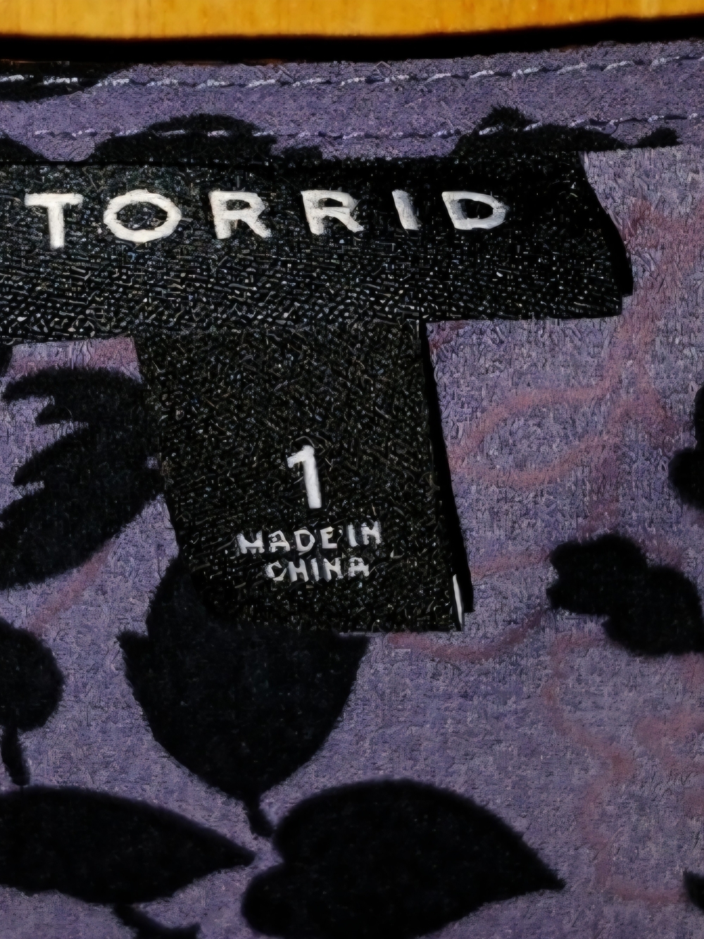 Torrid Purple Floral Faux Wrap Peplum Top - Picture 5 of 5